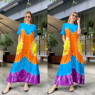 ชุดเดรสมัดย้อม Zakza Tie Dye Maxi งานแบรนด์ เกรด AA