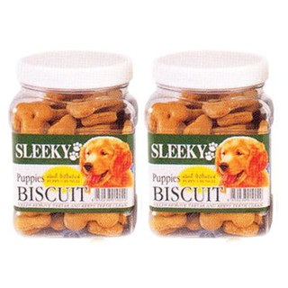 Sleeky สลิคกี้ บิสกิต อาหาร ขนม สุนัข ชนิดแท่ง รูปกระดูก กลิ่น ไก่ 340 กรัม (2 กล่อง)