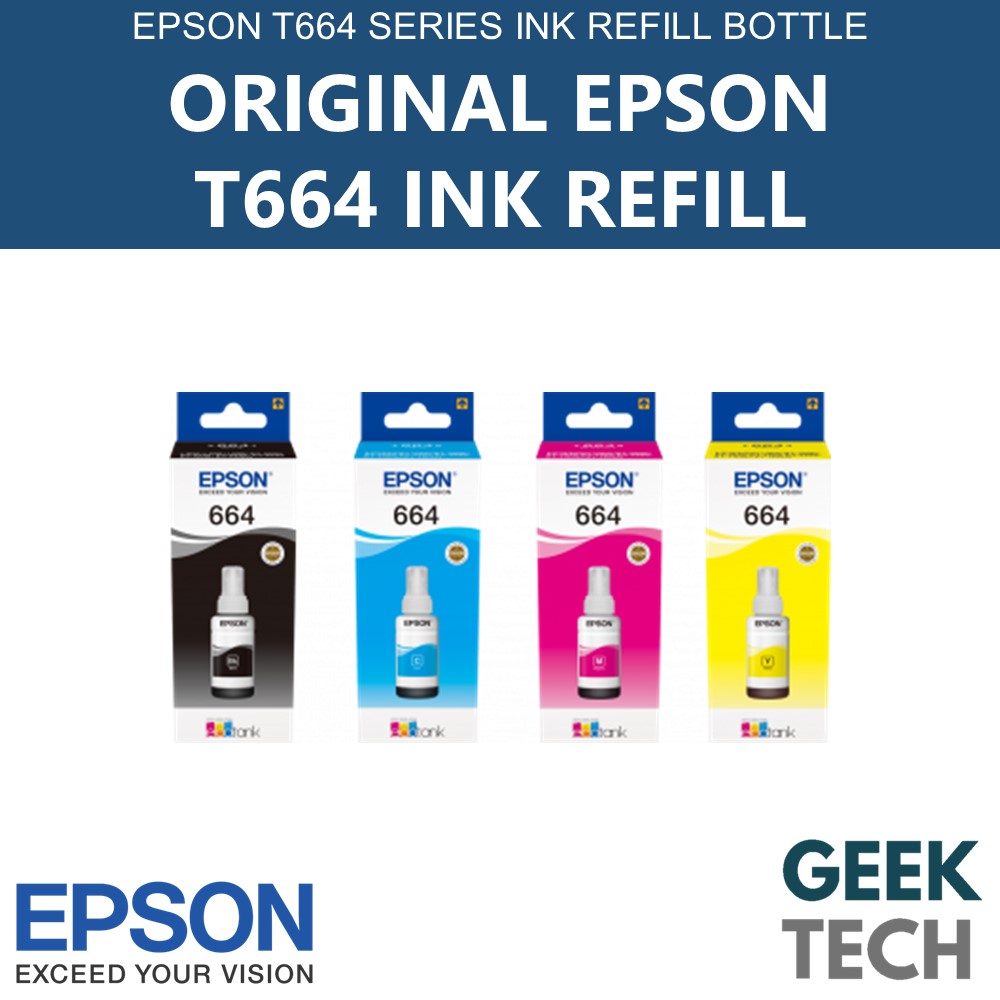 EPSON T664 หมึกเติมสําหรับ L100/L200/L110/L210/L300/L350/L355/L550/ L120/L220/L310/L360/L365/L455/L5