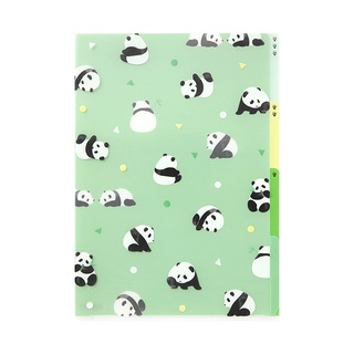 MIDORI 3 Pockets Clear Folder &lt;A4&gt; Panda (D35353006) / แฟ้ม 3 ช่อง ขนาด A4 ลายน้องแพนด้า แบรนด์ MIDORI จากประเทศญี่ปุ่น