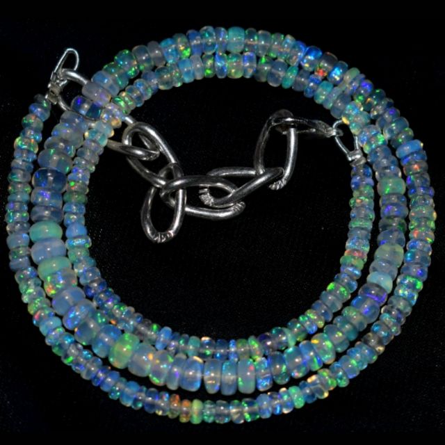สร้อยคอโอปอลแท้ (Natural Opal beads necklack)