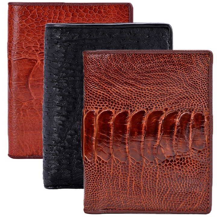 กระเป๋าสตางค์ผู้ชายหนังนกกระจอกเทศ Huy Hoang ขาแนวตั้งหลากสี HF2411-12-13