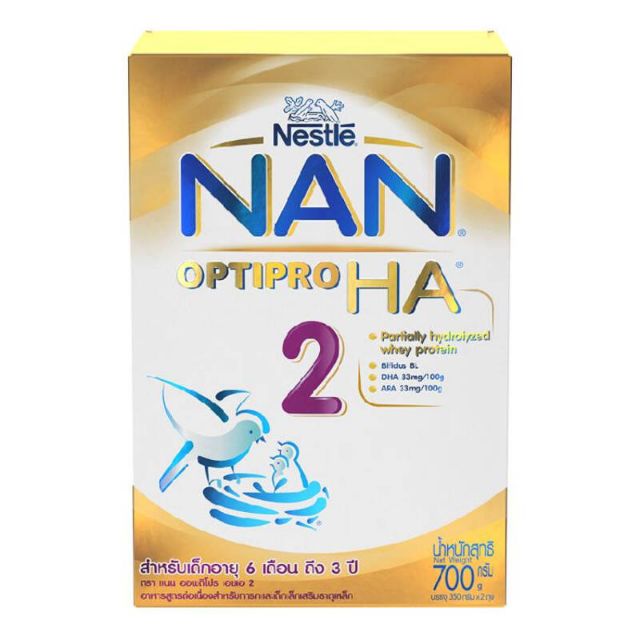 Nestle นม NAN OPTIPRO HA สูตร 2 สำหรับเด็กอายุ 6 เดือน ถึง 3 ปี #ขนาด 700 กรัม