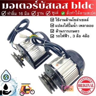 มอเตอร์บัสเลส bldc ทำลิ่ม 16มิล(ขนาดแกน)+ส่พูเล่+ทำฐาน ใช้งานได้หลากหลาย โซล่าเซลล์ รถไฟฟ้า สินค้ามีพร้อมส่ง