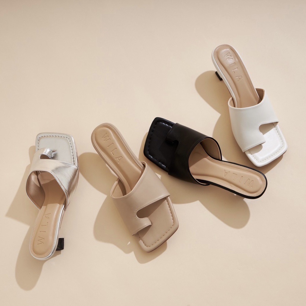 (รุ่น บ๊ะจ่าง) - Wila shoes l รองเท้าส้นสูงสวมนิ้วโป้ง ความสูงส้น1.5นิ้ว กดสั่งได้เลยค่า