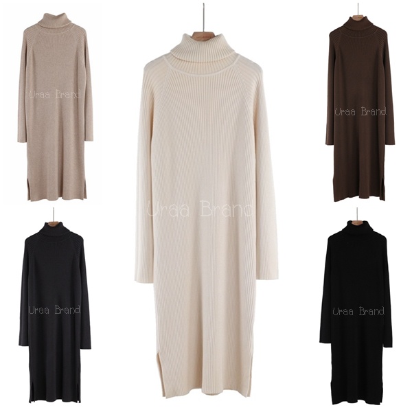 690 บาท อก 38-48 นิ้ว (พร้อมส่ง) เดรสไหมพรม เดรสไหมพรมยาว ผ้าร่อง รุ่น Manita Sweater Dress Women Clothes