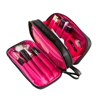 ShopAt.Two[BG6135] กระเป๋าใส่เครื่องสำอาง ซิปสองชั้น ขนาดพกพา พร้อมส่ง