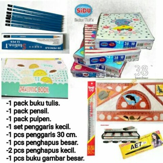 8 IN 1 PAKET PERLENGKAPAN BUKU SEKOLAH / ALAT TULIS SEKOLAH MURAH