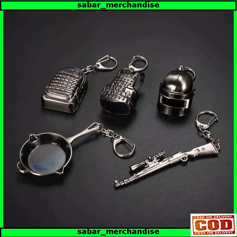 Gantungan PUBG BAG, หมวกกันน็อค PUBG, พวงกุญแจ PUBG ARMOR