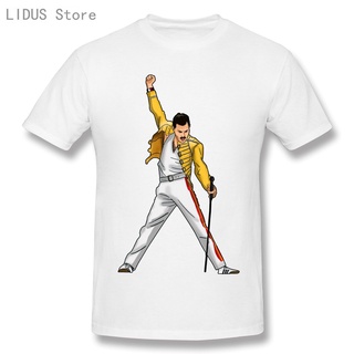 คอลูกเรือ【เลือกบูติก】เสื้อยืดแขนสั้น ผ้าฝ้าย 100% พิมพ์ลาย Freddie Mercury สําหรับผู้ชาย LHZYS-5XL