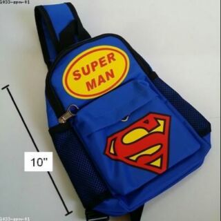 เป้สะพายเฉียง กระเป๋าคาดอก Shoulder bag ลาย ซุปเปอร์แมน Superman ขนาด 6x10x3 นิ้ว