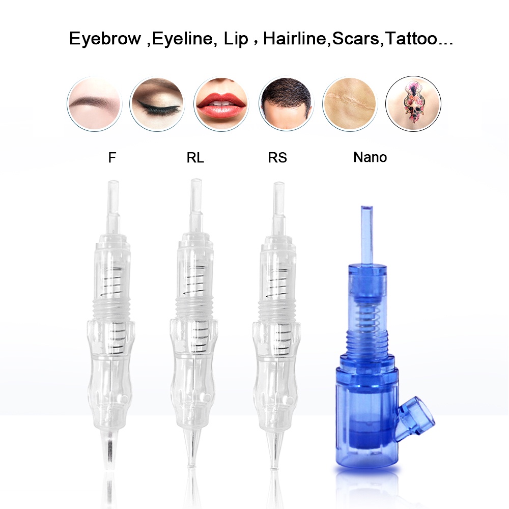 10pcs Permanent Makeup Cartridge Needles Tattoo Needle for PMU Tattoo Machine Eyebrow Lip Needle for