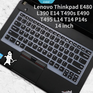 แผ่นฟิล์มซิลิโคน ติดแป้นพิมพ์แล็ปท็อป สําหรับ Lenovo Thinkpad E480 L390 E14 T490s E490 T495 L14 T14 P14s 14 นิ้ว [ZK]