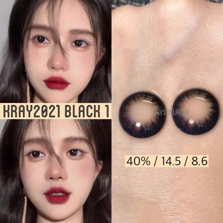 (สายตา 0-800) Contact lens รุ่น Kray2021 🧡💛 Black 1 คอนแทคเลนส์ คอนแทคเลนส์คอสเพลย์ คอนแทคเลนส์สายตา คอนแทคเลนส์แฟชั่น