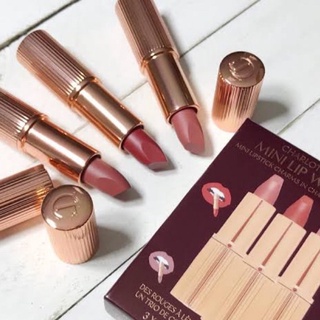 แท้💯% ชุดลิปมินิ 3แท่ง Charlotte tilbury iconic mini lip wardrobe เนื้อแมทนุ่ม ติดทนดีปากไม่แห้ง สีสวยรับรองชอบมากค่ะ ❤️