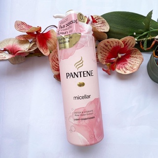 530 ml. ผลิต 08/23 ครีมนวดผม แพนทีน สีชมพู Pantene PRO-V Micellar Detox &amp; Hydrate Rose Water Extract Light Conditioner