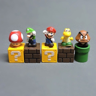 ฟิกเกอร์ Super Mario Bros PVC ของเล่นสําหรับเด็ก 5 ชิ้น