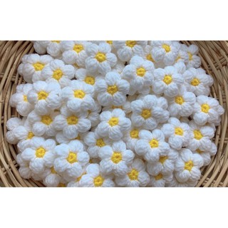 ✨ พร้อมส่ง ✨ ดอกไม้ถัก กลีบพอง ตกแต่งชิ้นงาน DIY ขนาด 3.0 cm (เซตละ 10 ดอก)
