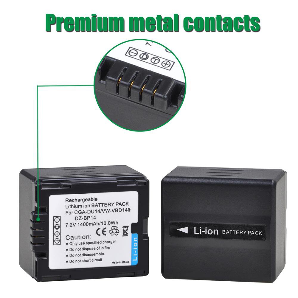 BTBAI Batteria Agli Ioni Di Litio 680mAh Compatibile Panasonic CGR-DU07 DU12 DU14 DU21 Per Videocamere PV-GS27 GS60 GS120
