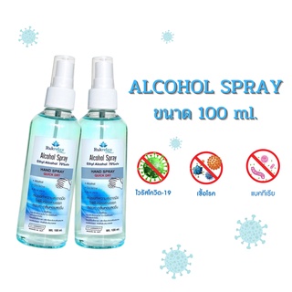 สเปร์ยแอลกอฮอล์ เข้มข้น ขนาดพกพา มี อ.ย ได้มาตรฐาน ขนาด 100ml./1ขวด