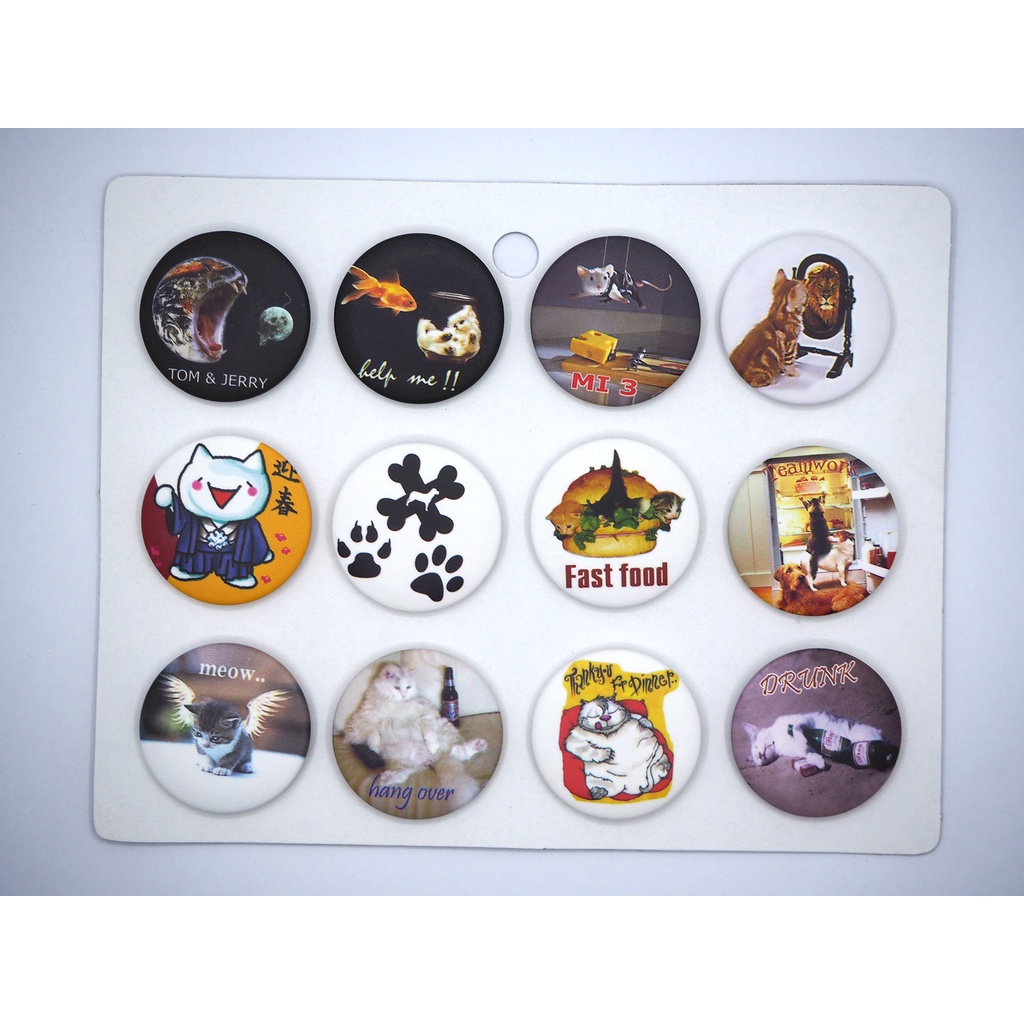 เข็มกลัด Animals สัตว์ cat แมว rat หนู (Badge Set)