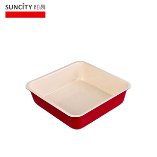 Suncity พิมพ์สี่เหลี่ยม 8 นิ้ว สีแดงถอดก้น พิมพ์บราวนี่ ชีสเค้ก