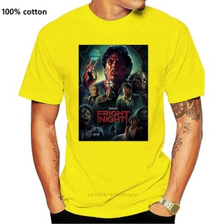 เสื้อวินเทจผญ - เสื้อยืดผ้าฝ้ายที่ไม่เหมือนใครFrightNight80sโปสเตอร์ภาพยนตร์สยองขวัญที่กําหนดเองMAN