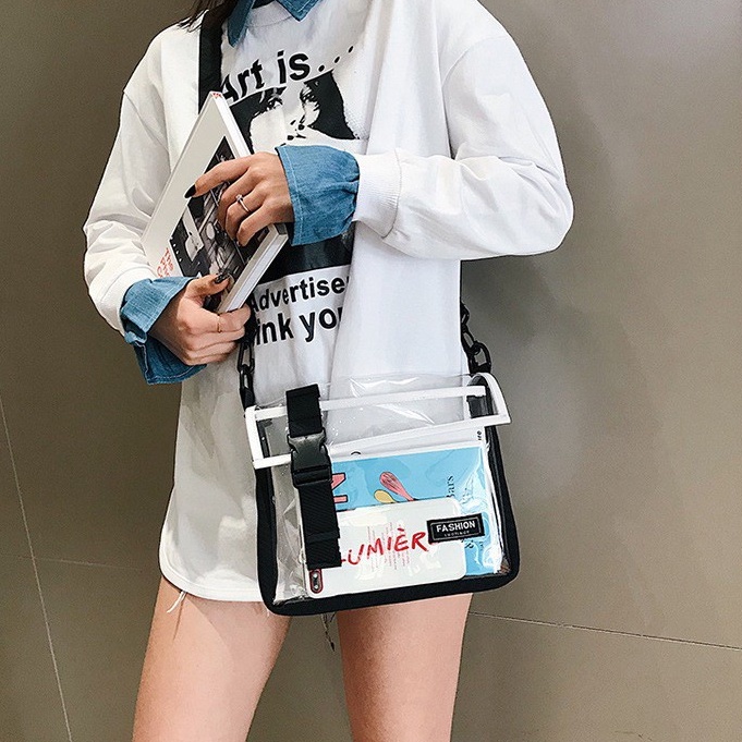 bag_1(BAG1790) กระเป๋าสะพายข้างพลาสติกใสกันน้ำ FASHION