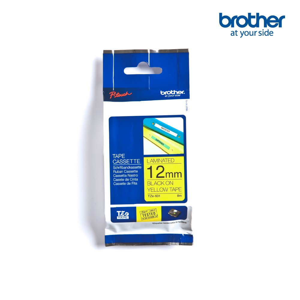 BROTHER Label Tape TZE 12 mm เทปพิมพ์อักษร ขนาด 12 มม. แบบเคลือบพลาสติก