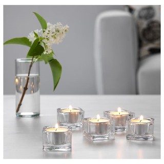 แก้วใส่เทียน ที่ใส่เทียนทีไลท์ candle glass 5x5ซม.จานรองเทียน ถาดใส่เทียน แก้วรองเทียน GLASIG Tealight holder clear glas