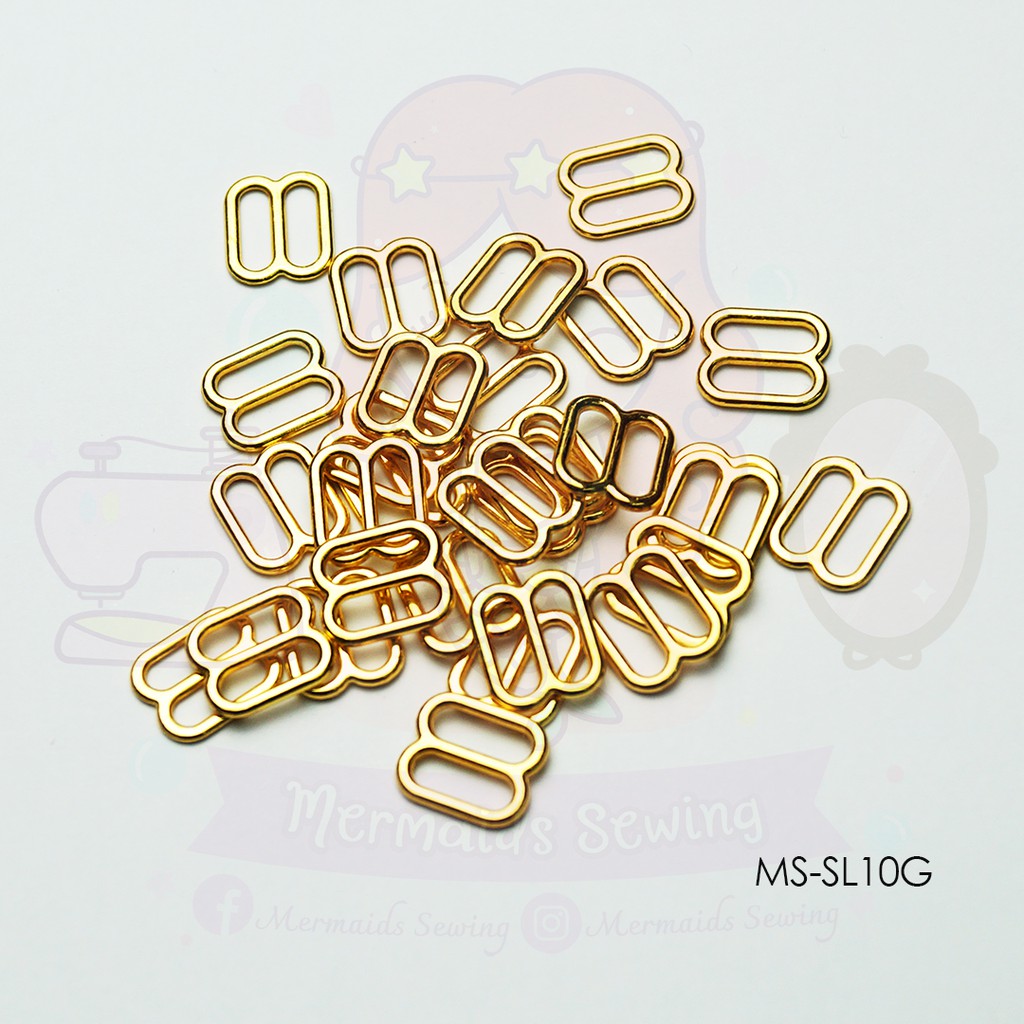 MM02013 ตัวปรับสายบ่า ชุดชั้นใน 12 ชิ้น ชุดว่ายน้ำ Slider สีทอง 10มม.