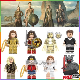 Wonder Woman Minifigures Diana Prince Steve Trevor Cheetah Barbara Minerva Ares Marvel DC ตัวเลขขนาดเล็ก X0288