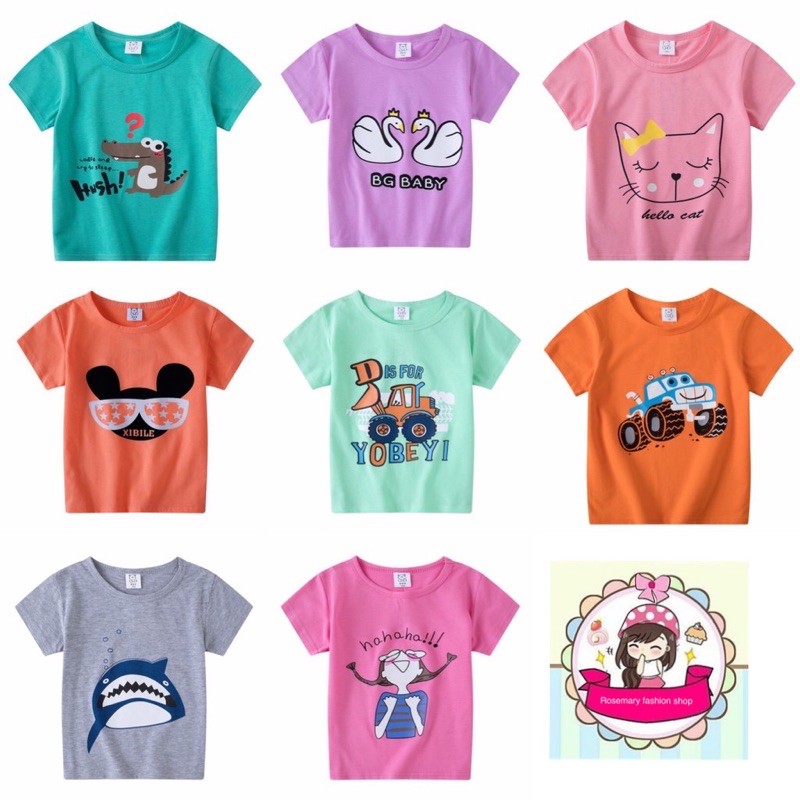 (พร้อมส่ง) เสื้อยืดเด็ก1-6ปีใส่สบาย ราคาถูก