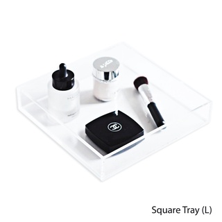 KlearObject Square Tray (L) ถาดอะคริลิคใส ถาดใส่ของ ขนาด 21x21x4 cm.