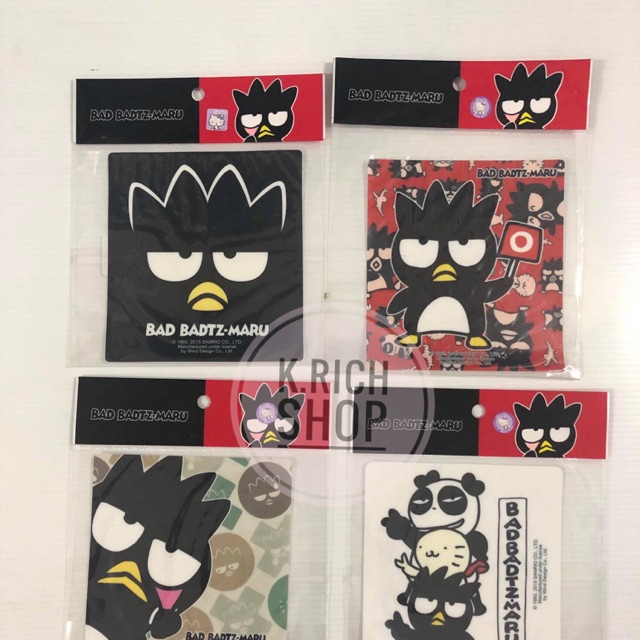 สูญญากาศ ติดแผ่นภาษี พรบ. รถยนต์ #ลายแบดแบดมารุ มีหลายแบบให้เลือกค่ะ(1ชิ้น)