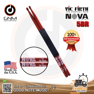 ไม้กลอง Vic Firth รุ่น 5BR Hickory Nova Red Wood (RED) **Made in USA** รับประกันของแท้ 100%