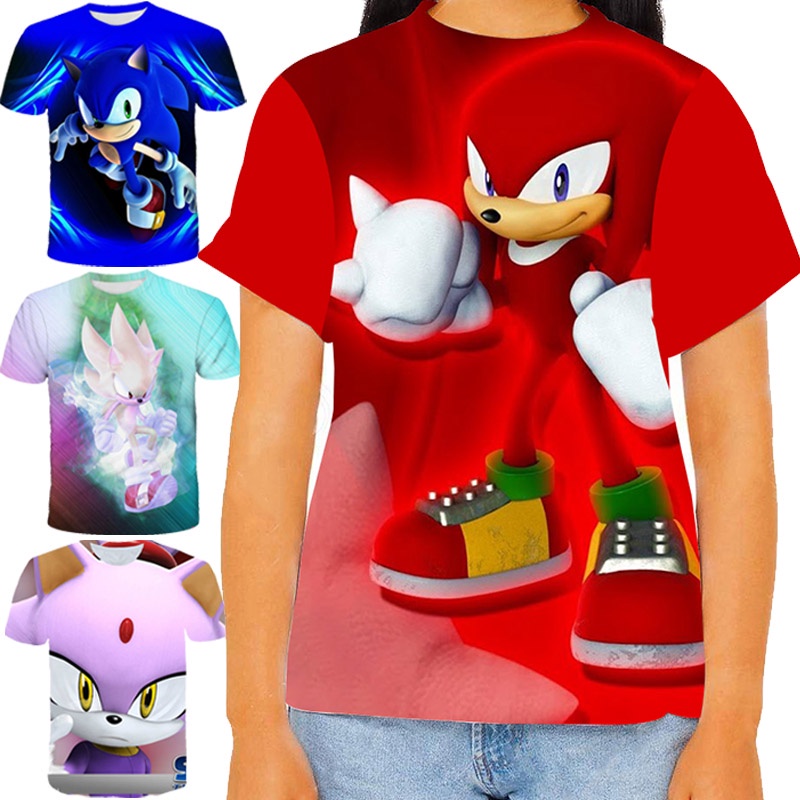 ( In Stock ) เสื้อยืด ลาย Sonic the Hedgehog แฟชั่นฤดูร้อน สําหรับเด็กผู้หญิง