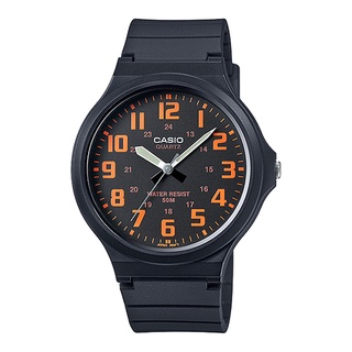 นาฬิกาCasio นาฬิกาข้อมือผู้ชาย สายเรซิ่น สีดำ รุ่น MW-240-4B ( Orange/Black ) จากร้าน henghengwatch