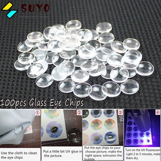 SUYOU 100pcs 14mm New Funny Kids Toy Modified Accessories Glass Eye Chips