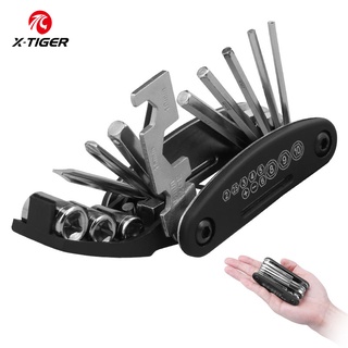 X-TIGER เครื่องมือซ่อมจักรยาน 15 in 1 Multifunction MTB Bike Repair เครื่องมือ Hex Spoke Wrench Bicycle Screwdriver Tool