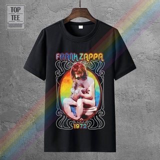 ผ้าฝ้ายคอกลมใหม่ เสื้อยืดแขนสั้น ผ้าฝ้าย 100% พิมพ์ลาย Frank Zappa 1972 สีดํา สําหรับผู้ชาย LHZYfrom S-4XL