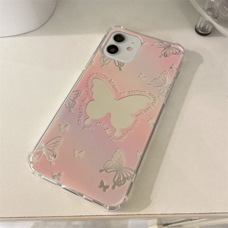 เคส สำหรับ ไอโฟน เคสซิลิโคน สินค้าพร้อมส่งจากไทย สำหรับ Iphone 14 13 12 11 Pro max กระจกผีเสื้อTPU-S1237