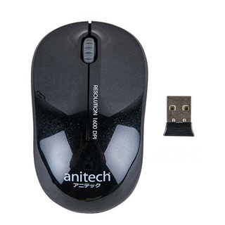 Anitech Wireless Mouse รุ่น W213-BK Dual HD สัญญาณไวเรสสูงสุด2.4GHz Black | ไทยมาร์ท THAIMART VSTECS