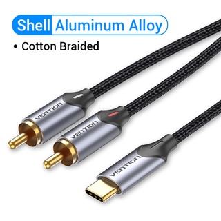 VENTION สายเคเบิ้ลเสียง Usb C To Rca Type C To 2 Rca สายเคเบิ้ล Usb C Splitter Rca Y สําหรับรถยนต์