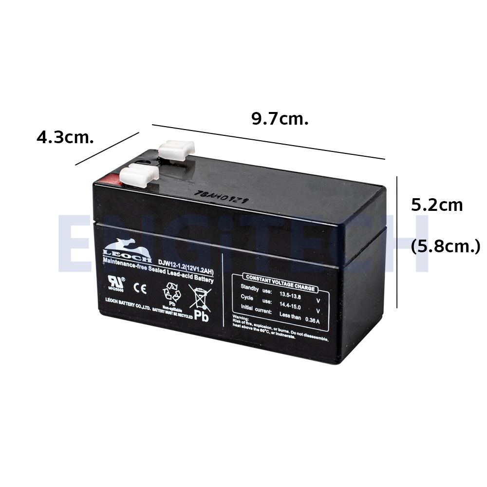 LEOCH แบตเตอรี่ แห้ง DJW12-1.2 ( 12V 1.2AH ) แบต สำรองไฟ UPS ไฟฉุกเฉิน อิเล็กทรอนิกส์ ไฟสำรองรถยุโรป - รูปที่ 4