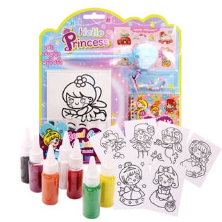 Plan for Kids ของเล่น ชุด โรยทราย ระบายสี : Hello Princess แผ่นโรยทราย สติ๊กเกอร์โรยทราย กระดาษลอกโรยทราย โรยทรายสี