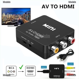 Hhaixin อะแดปเตอร์คอมโพสิต Av 2 Hdmi 1080P ขนาดเล็ก Rca Av To Hdmi