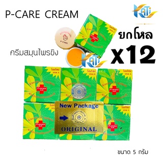 ครีมสมุนไพรขิง ยกโหล (12 กล่อง) พี-แคร์ ครีม P-CARE CREAM รักษาสิว ฝ้า กระ (โฉมใหม่) ขนาด 5 กรัม