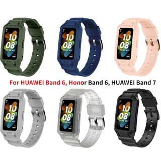 Honor Band 6 สายเข้ากันได้กับ HUAWEI Band 6 พร้อมเคสกันชนป้องกันนาฬิกา สําหรับ HUAWEI Band 7