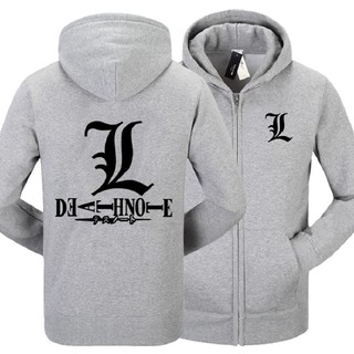 Unise Death Note เสื้อกันหนาวมีหมวกผ้าฝ้ายทรงหลวม